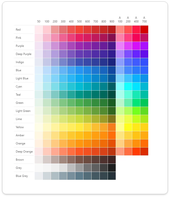 Material Designed Color Palettes For Adobe XD