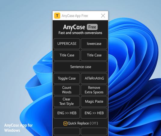 AnyCase App windows 11 background